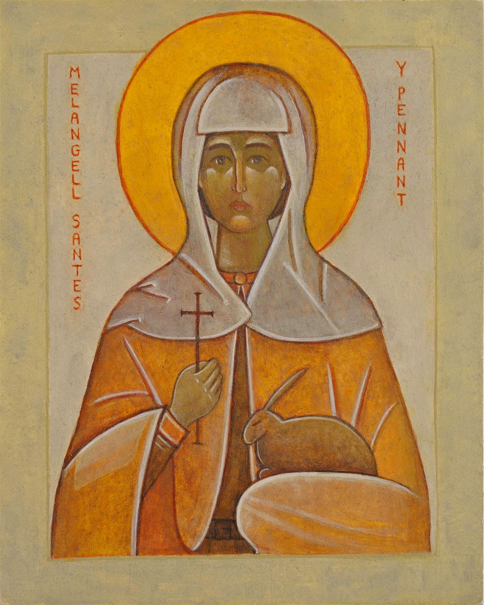 Saint Melangell with hare